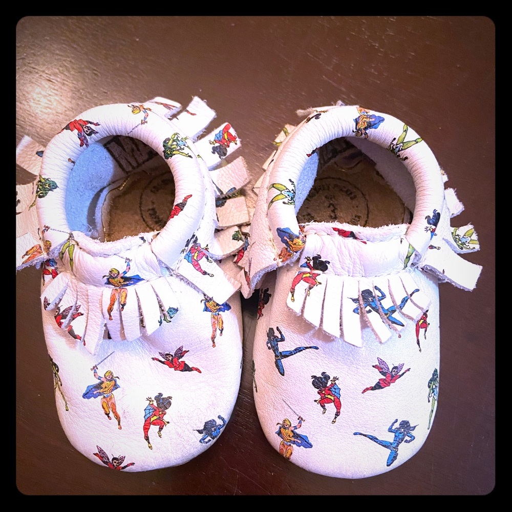 COPY - Size 3 Freshly Picked Mocs Superhero girl
